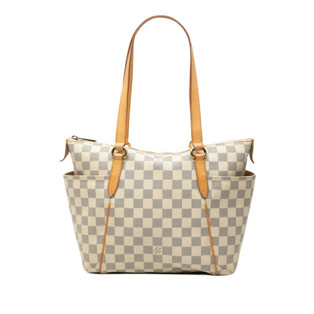 Louis Vuitton Damier Azur White Totally Tote Bag Shoulder White Leather